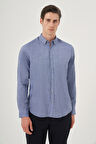  Erkek Mavi Trend Dynamic Fit Düğmeli Yaka Gömlek