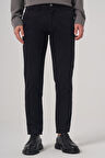  Erkek Siyah Pamuk Trend Slim Fit Chino Pantolon