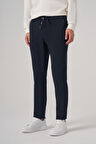  Erkek Lacivert Poliviskon Trend İpli Jogger Slim Fit Spor Pantolon