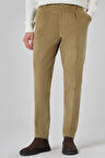  Erkek Bej Pamuk Trend Fitilli Kadife Lastikli Slim Fit Pantolon