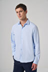  Erkek A. MAVİ Polyester Trend Desenli Dynamic Fit İtalyan Yaka Gömlek