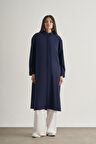 Mizallle Çıtçıtlı Uzun Yazlık Lacivert Tunik