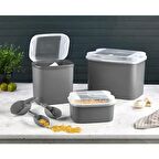 Vip Ahmet Masal Saklama Kabı 3 Lü Set Ölçü Kabı Kürek Hediyeli