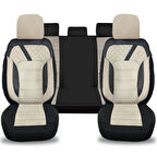 Oto Pandami K2 Serisi Seat Leon 2 1P 2005 - 2012 Uyumlu Tay Tüyü Koltuk Kılıfı, Krem