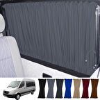 Mercedes Sprinter W906 Uzun 2006-2018 Uyumlu Gri Raylı Oto Perde Takımı