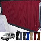 Mercedes Sprinter W906 Uzun 2006-2018 Uyumlu Bordo Raylı Oto Perde Takımı