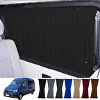 Volkswagen Crafter 2. Nesil Orta Şase 2018+ Uyumlu Siyah Raylı Oto Perde Takımı