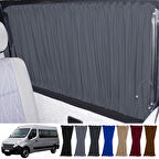 Renault Master 3. Nesil Uzun Şase 2010+ Uyumlu Gri Raylı Oto Perde Takımı