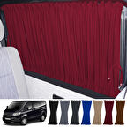 Ford Custom Kısa Şase 2012+ Uyumlu Bordo Raylı Oto Perde Takımı