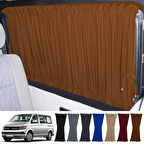 Volkswagen Transporter T5/T6/T7 Uzun Şase 2003-2022 Uyumlu Taba Raylı Oto Perde Takımı