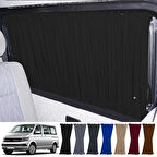 Volkswagen Transporter T5/T6/T7 Uzun Şase 2003-2022 Uyumlu Siyah Raylı Oto Perde Takımı