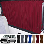 Volkswagen Transporter Caravelle T5/t6/t7 Kısa Şase 2003-2022 Uyumlu Bordo Raylı Oto Perde Takımı
