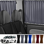 Fiat Doblo Iı Uzun Şase 2010-2023 Uyumlu Gri Raylı Oto Perde Takımı
