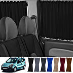 Citroen Nemo 2007-2015 Uyumlu Siyah Raylı Oto Perde Takımı