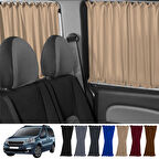 Peugeot Partner Tepee 2008-2018 Uyumlu Krem Raylı Oto Perde Takımı