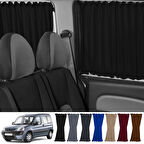 Peugeot Partner 1996-2008 Uyumlu Siyah Raylı Oto Perde Takımı