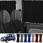Renault Kangoo 1 . Nesil Kısa Şase 1997-2009 Uyumlu Siyah Raylı Oto Perde Takımı