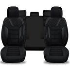 Her Araca Uyumlu Oto Koltuk Kılıfı Tam Set - Tay Tüyü / Siyah