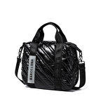 21K Barcelona Parlak Kumaş Elden Tutmalı Kadın Omuz Çantası 3255