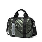 21K Barcelona Parlak Kumaş Elden Tutmalı Kadın Omuz Çantası 3255