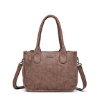 Yıkama Deri Omuz Askılı Kadın Çantası 21K Barcelona 1910