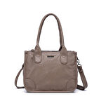 Yıkama Deri Omuz Askılı Kadın Çantası 21K Barcelona 1910