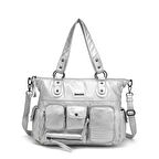 Yıkama Deri Omuz Askılı Kadın Çantası 21K Barcelona 1926