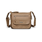 Yıkama Deri Postacı Askılı Kadın Çantası 21-K Barcelona 1934