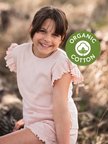 Organik Pembe Kısa Kollu Kız Çocuk Pijama Takımı