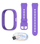 Wiky Watch 5 Plus Kasa Kordon Mor Set + Adaptör & Şarj Kablosu Renkli Koruma, Tam Donanım!