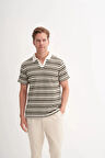 Cazador Polo Yaka Regular Fit Örme Çizgili Tişört 4033