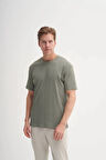 Cazador Bisiklet Yaka Slim Fit Likarlı Düz Tişört 4163 Haki