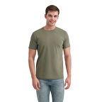 Erkek Slim Fit Bisiklet Yaka Pamuklu Düz Tişört 4623