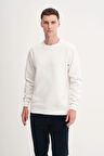 Regular Fit Baklava Desenli Kapitone Jakar Sweatshirt