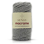 Taranan Makrome 3 Büküm Pamuk Taranan Makrame Halat Hobi İpi Üç Büküm Tarama Açık Gri