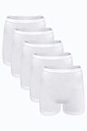 Kadın 5 li Beyaz İz Yapmayan Modal Yüksek Bel Boxer 5M108