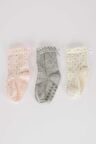 DeFacto Kız Bebek Kaydırmaz Taban 3'lü Pamuklu Uzun Çorap Y7814A2NSKR1
