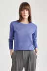 defacto regular fit bisiklet yaka basic kazak f7091az23wnbe651