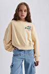 DeFacto Kız Çocuk Oversize Fit Baskılı Sweatshirt A6158A823AUBG378