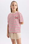 DeFacto Kız Çocuk Oversize Fit Kısa Kollu Tişört A5796A823AUBR470