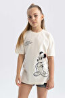 DeFacto Kız Çocuk Disney Mickey & Minnie Oversize Fit Kısa Kollu Tişört A5608A823AUER134