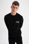DeFacto Slim Fit Bisiklet Yaka Baskılı Sweatshirt Z3242AZ23SPBK81