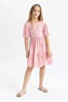 DeFacto Kız Çocuk Bürümcük Kısa Kollu Elbise B4335A824SMPN86