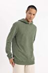 DeFacto Regular Fit Kapüşonlu Yıkamalı Soluk Efektli Basic Düz Sweatshirt B9220AX23WNKH373