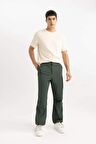 DeFacto Yazlık Pantolon Relax Fit Rahat Kesim Kargo Cepli Beli Paçası Lastikli B4519AX24SPGN542