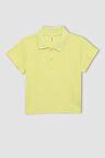 DeFacto Kız Çocuk Slim Fit Dar Kesim Polo Yaka Basic Düz Fitilli Kaşkorse Kısa Kollu Tişört Z7794A624SMGN664