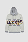 DeFactoFit NBA Los Angeles Lakers Boxy Fit Kapüşonlu Kalın Sweatshirt Y5640AZ23AUBG662