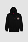 DeFactoFit NBA Chicago Bulls Boxy Fit Kapüşonlu Kalın Sweatshirt A7271AX23AUBK81