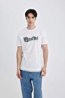 DeFacto Regular Fit Bisiklet Yaka Baskılı Kısa Kollu Tişört B8483AX24SMWT34