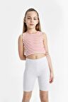 DeFacto Kız Çocuk Bisiklet Yaka Çizgili Atlet Z7814A624SMRD64